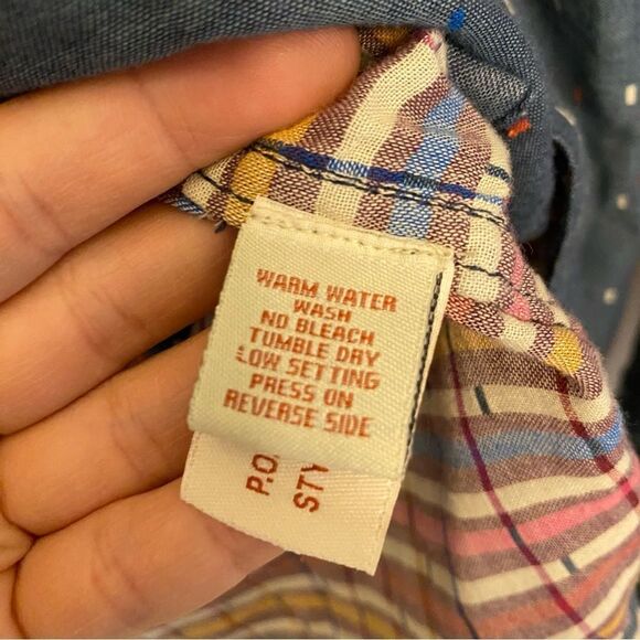 Carbon 2 Cobalt Button Down Shirt Cotton Woven 2 Ply Confetti Sprinkle Blue XXL - Picture 6 of 10